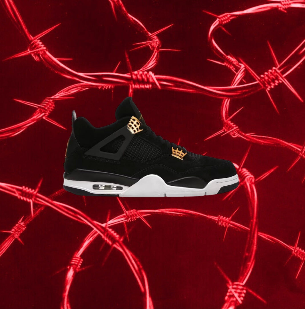 AIR JORDAN 4s Metallic Black & Gold